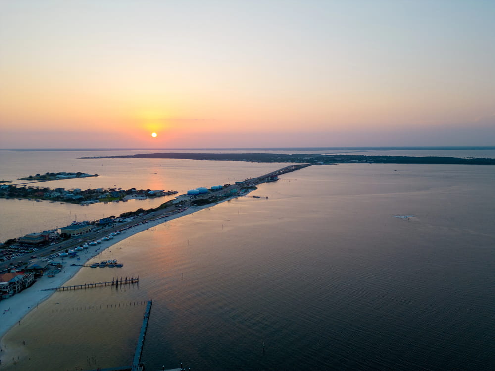 Sunset Summer travel destination Pensacola Beach FL