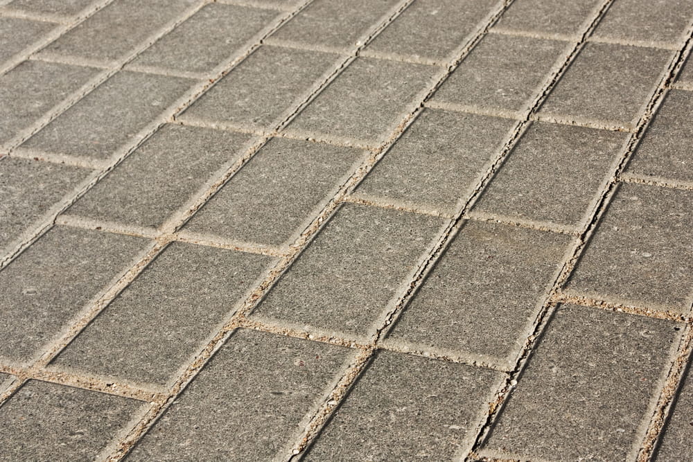paver before pressure washing